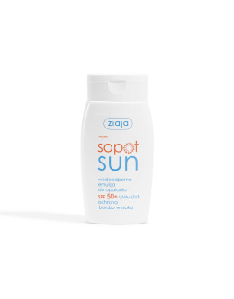 Wodoodporna emulsja do opalania SPF 50+ UVA + UVB ochrona bardzo wysoka